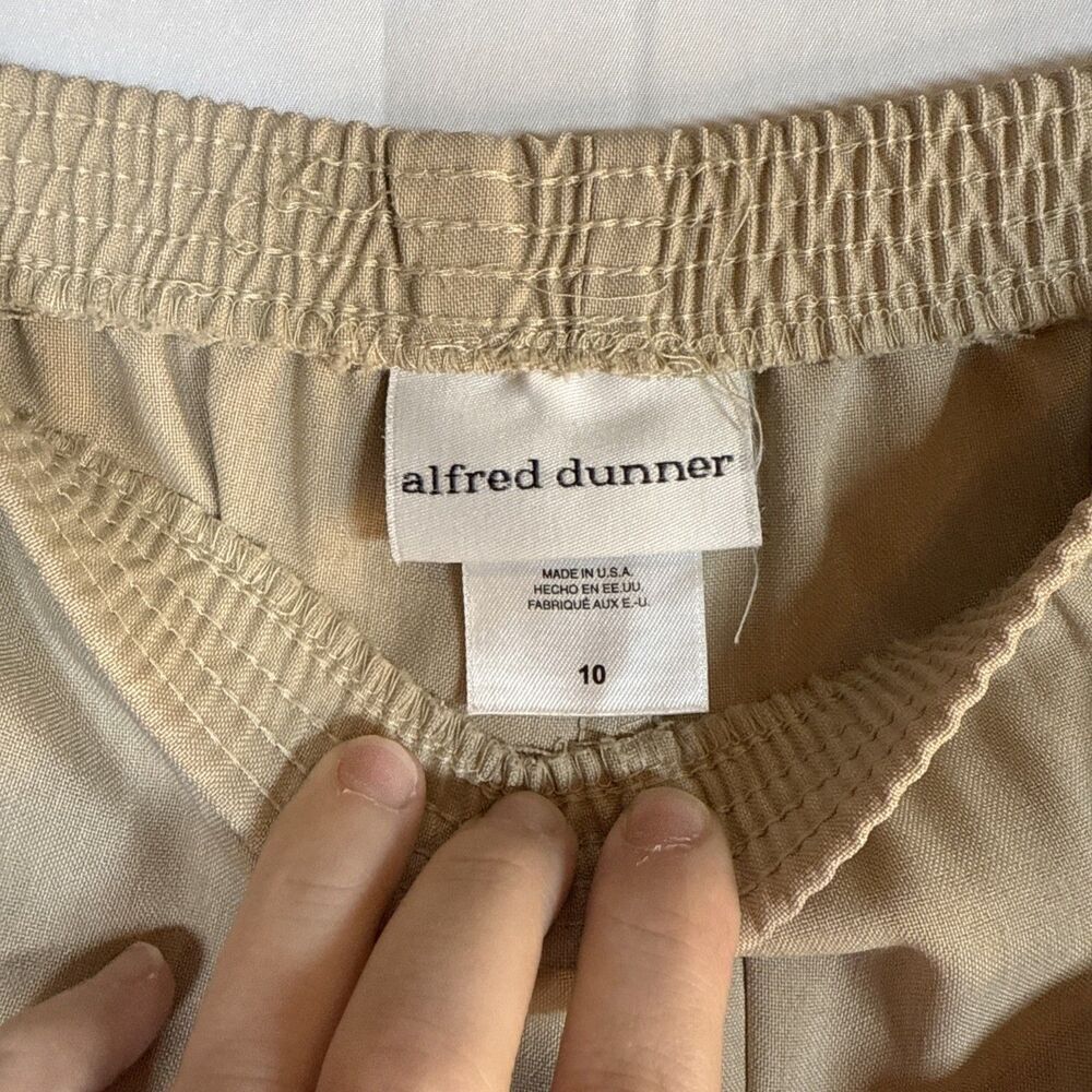 Women’s Alfred Dunner Khaki Pull On Elastic Waist Size 10 Preowned - Picture 6 of 15